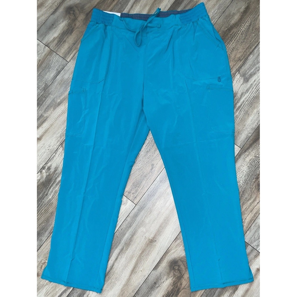 SCRUBSTAR PERFORMANCE STRAIGHT LEG WOMENS SCRUB PANTS 2XL AQUAMARINE BLUE